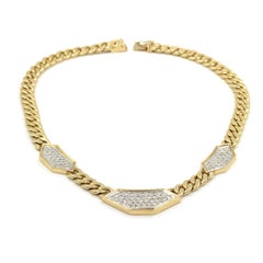 Hammerman Brothers Diamond Necklace with 102 Pave Diamonds 3.00 CTW in 14K YG