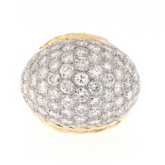 Hammerman Brothers Anello da cocktail con cupola in oro e platino e diamante