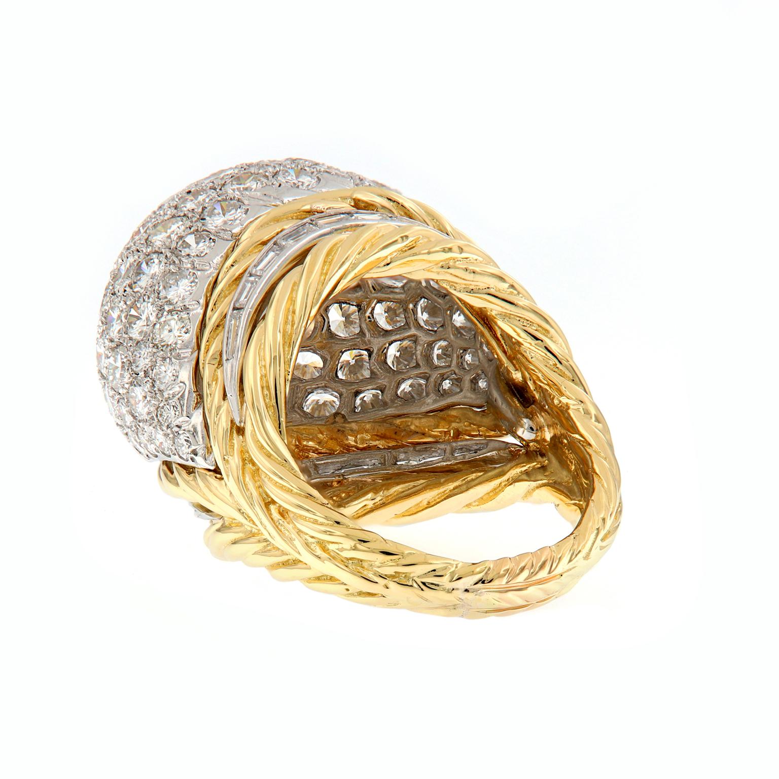 Women's Hammerman Brothers Diamond Platinum Gold Dome Cocktail Ring