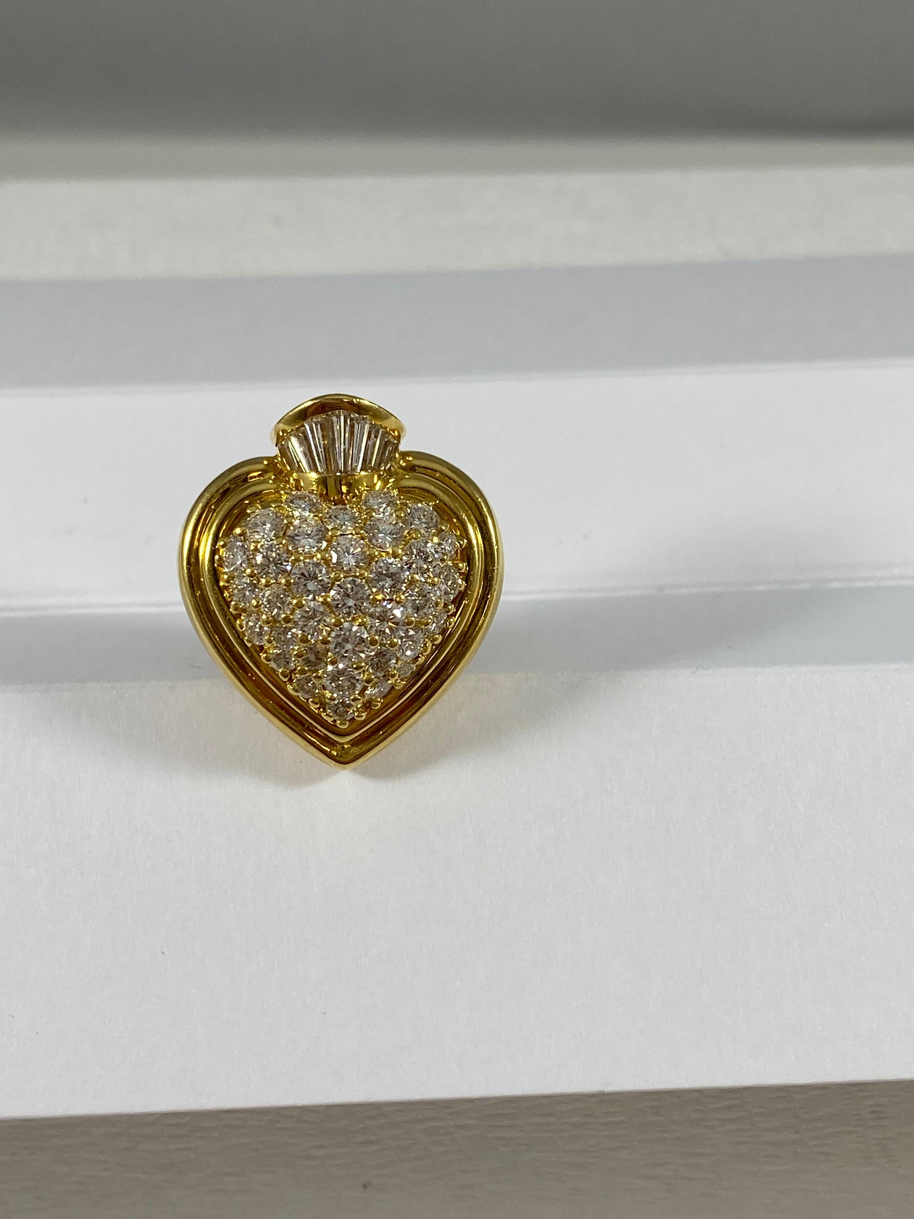 Hammerman Brothers Diamond Sacred Heart Earrings In New Condition For Sale In New York, NY