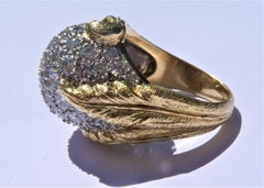 Hammerman Brothers Diamonds 18 Karat Yellow And White Gold Dome Cocktail Ring