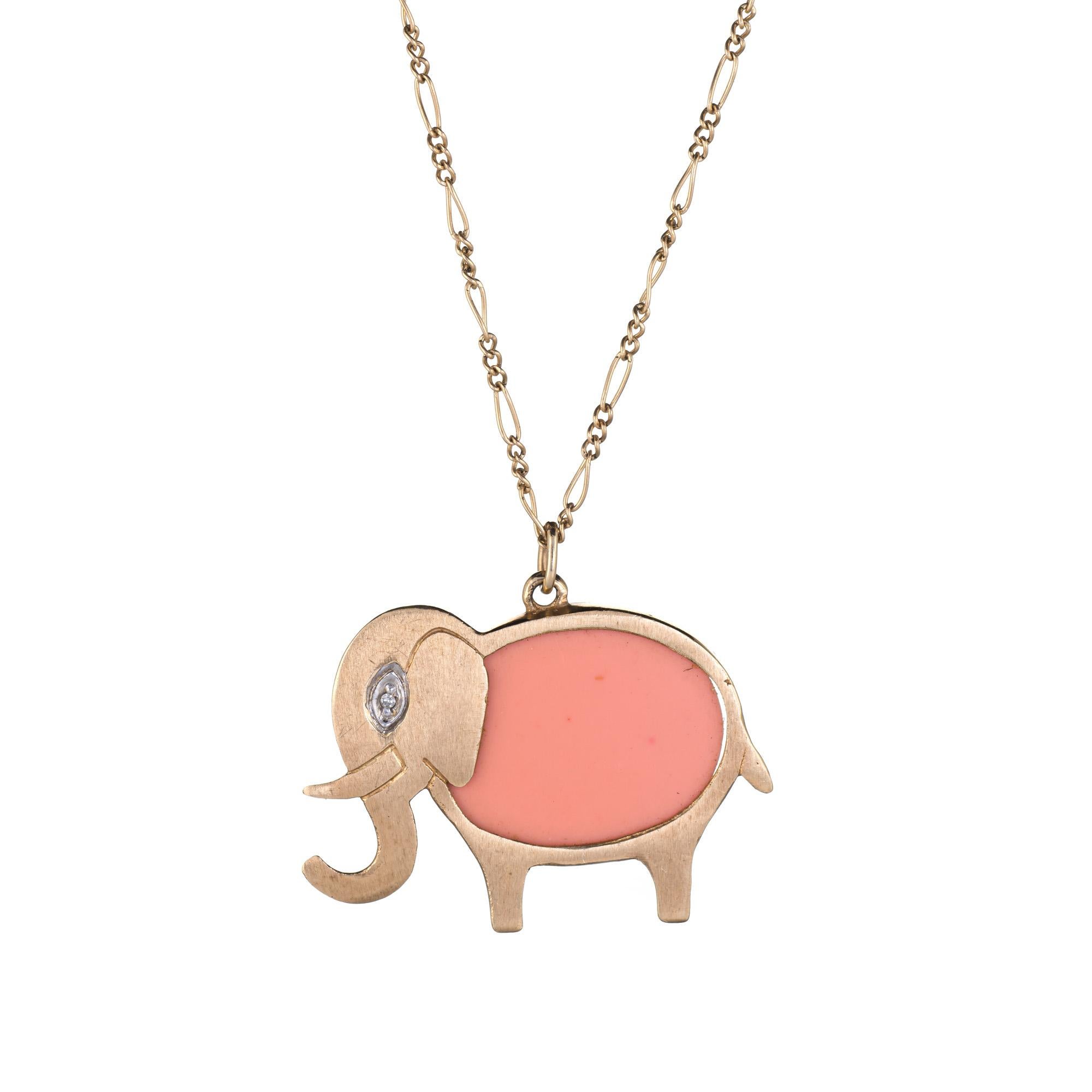 pink elephant necklace