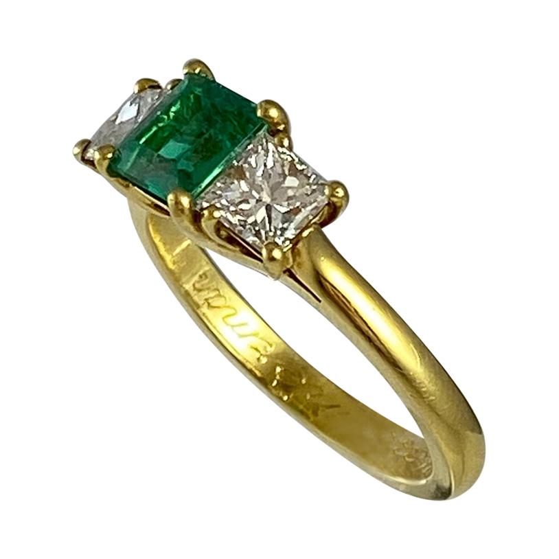 Hammerman Brothers Emerald and Diamond Ring For Sale