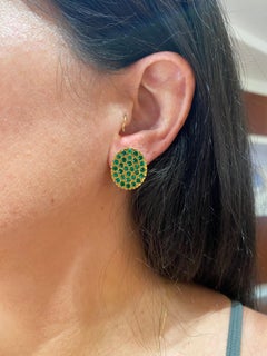 Hammerman Brothers Emerald Dot and Diamond Earrings