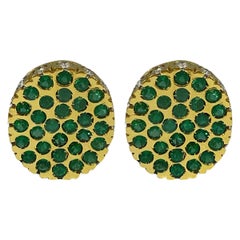 Hammerman Brothers Emerald Dot and Diamond Earrings