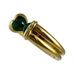 Hammerman Brothers Emerald Double Heart Ring