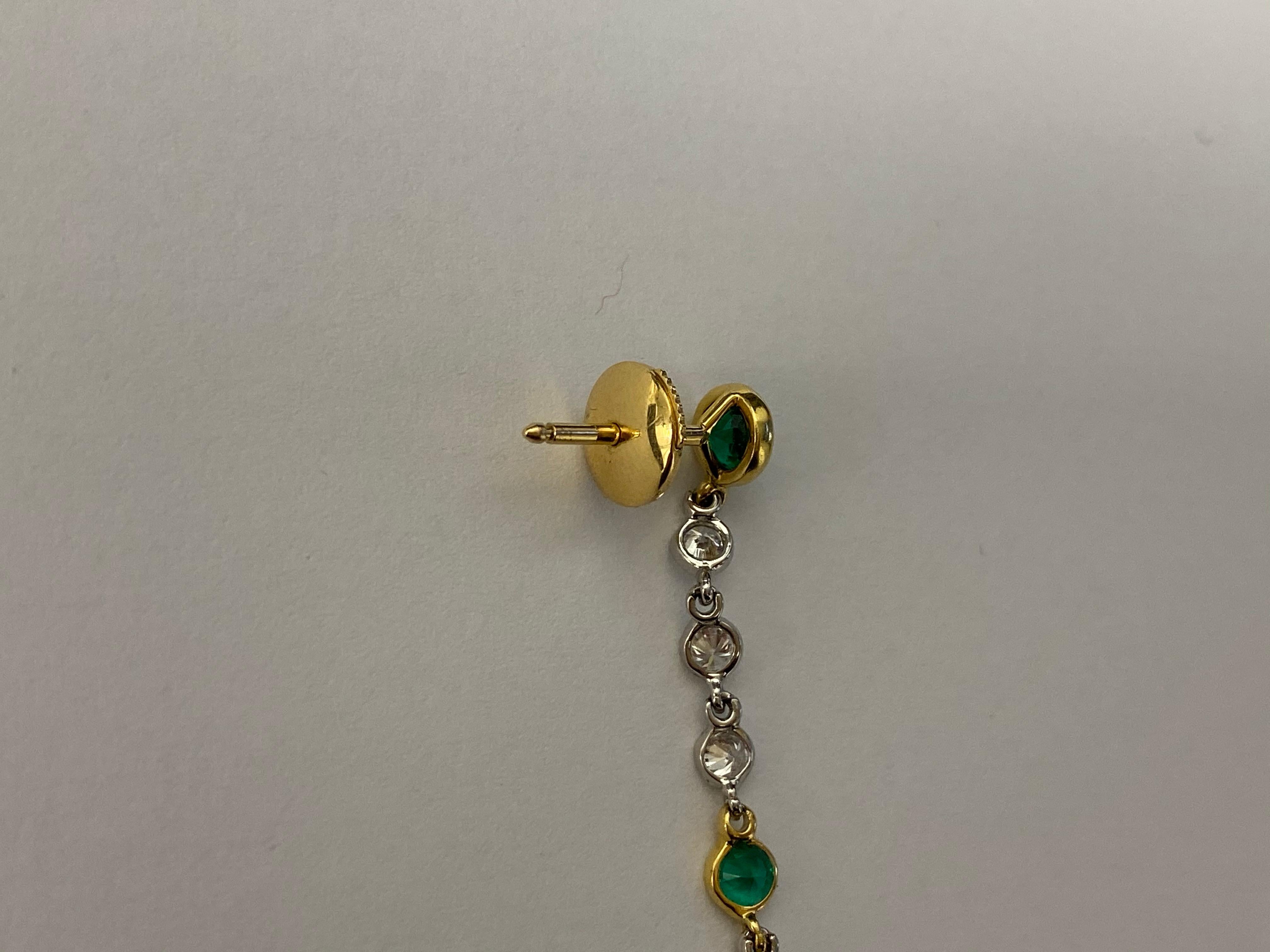 Hammerman Brothers Emerald Drop Earrings In New Condition For Sale In New York, NY