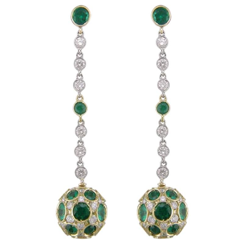 Hammerman Brothers Emerald Drop Earrings For Sale