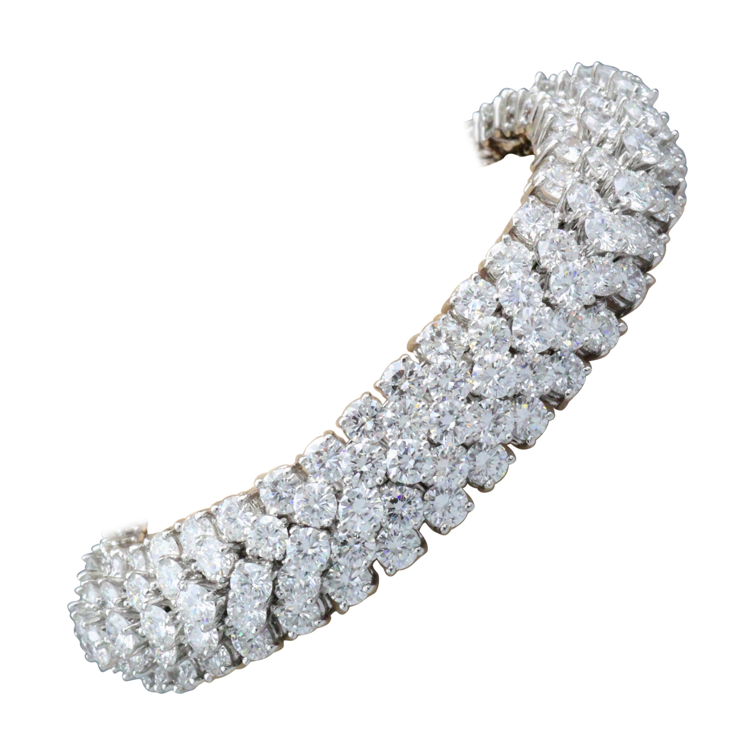 Hammerman Brothers Flexibles Diamant-Platin-Armband mit 5 Reihen Armband