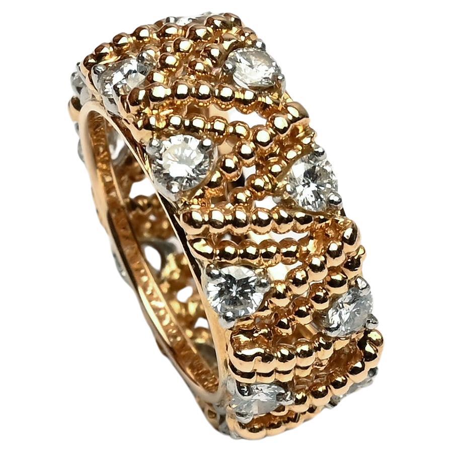Hammerman Brothers Gold and Diamond Band Ring For Sale