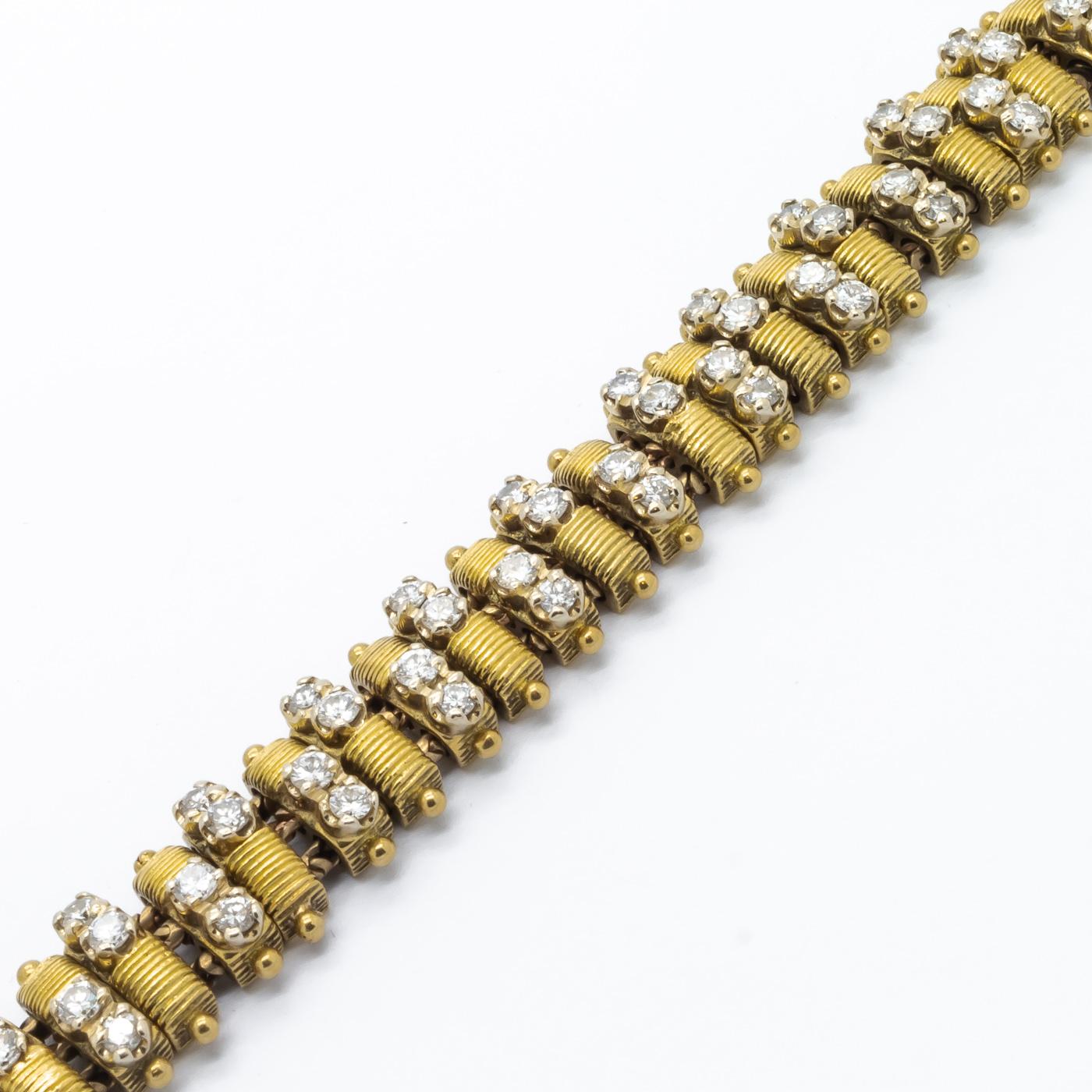 Hammerman Brothers Gold and Diamond Bracelet In Good Condition In London, GB