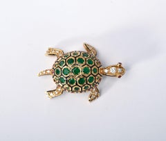 Hammerman Brothers Gold and Emerald Turtle Brooch