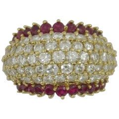 Hammerman Brothers Gold Diamond and Ruby Ring