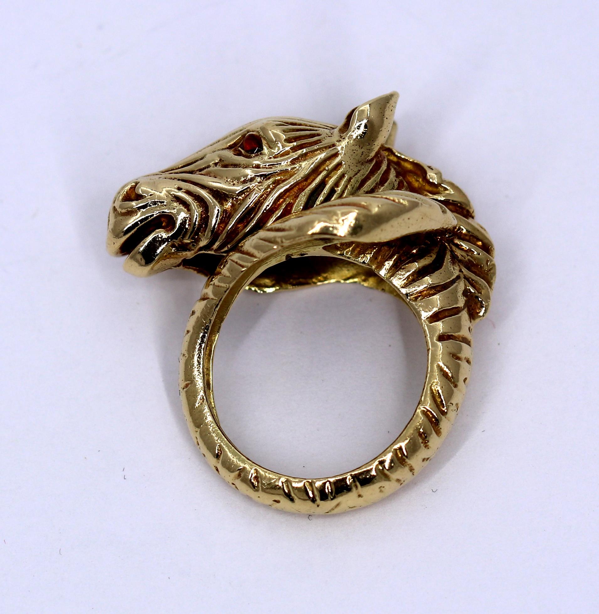 Hammerman Brothers Gold Zebra Ring with Enamel Eyes 1