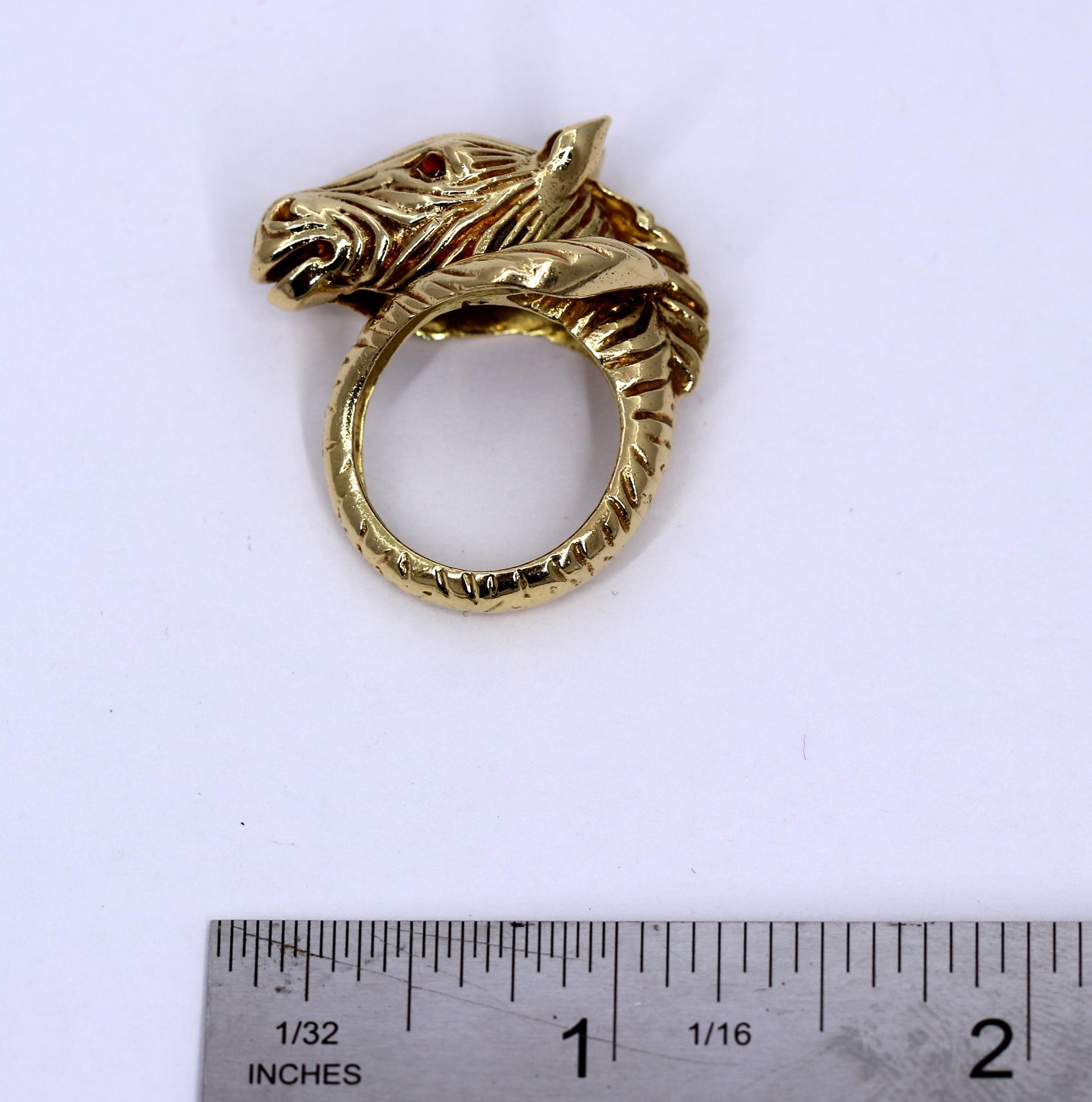 Hammerman Brothers Gold Zebra Ring with Enamel Eyes 2