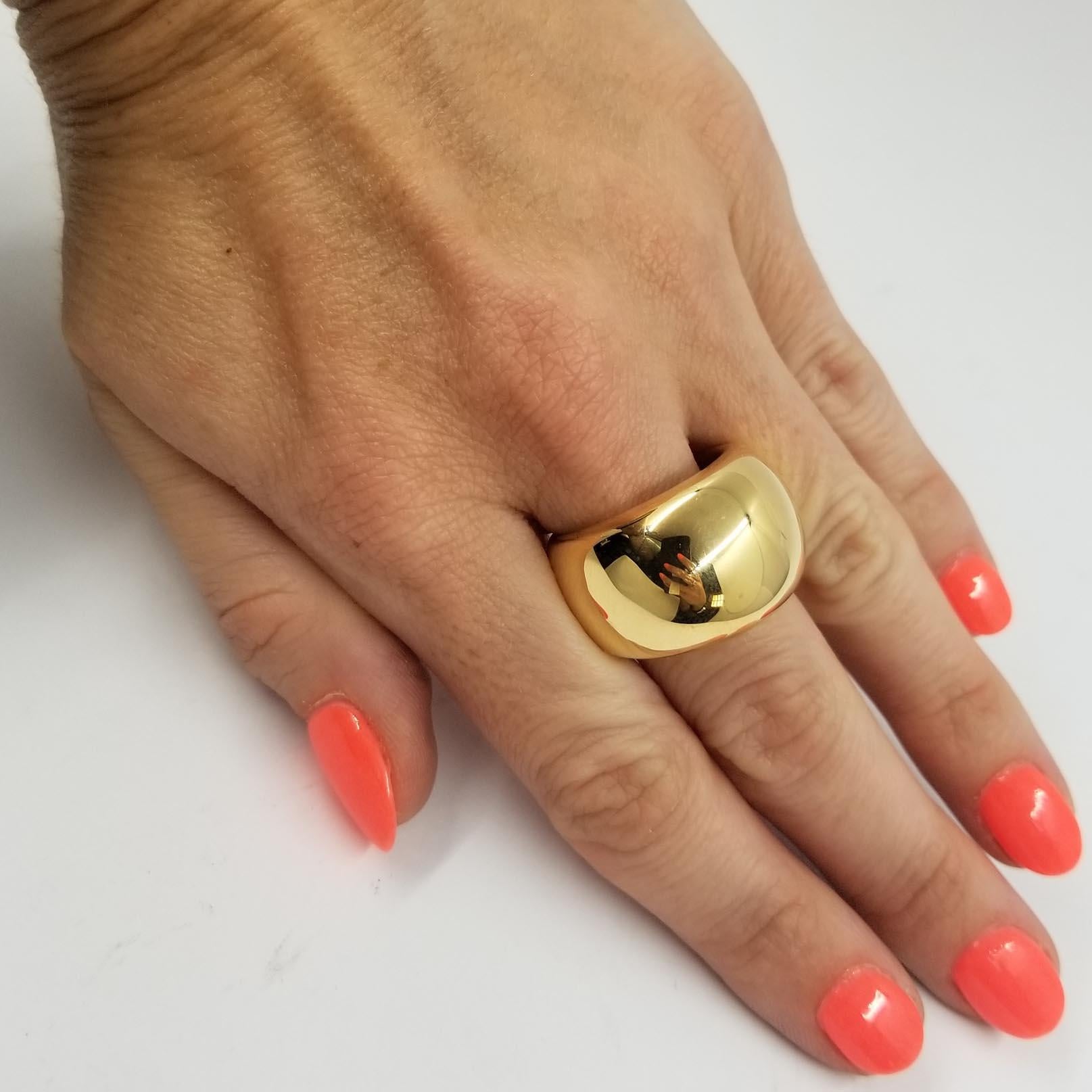 Hammerman Brothers Heavy Domed Gold Ring In Good Condition In Coral Gables, FL