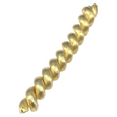Hammerman Brothers Large and Impressive Yellow Gold Textured Bracelet