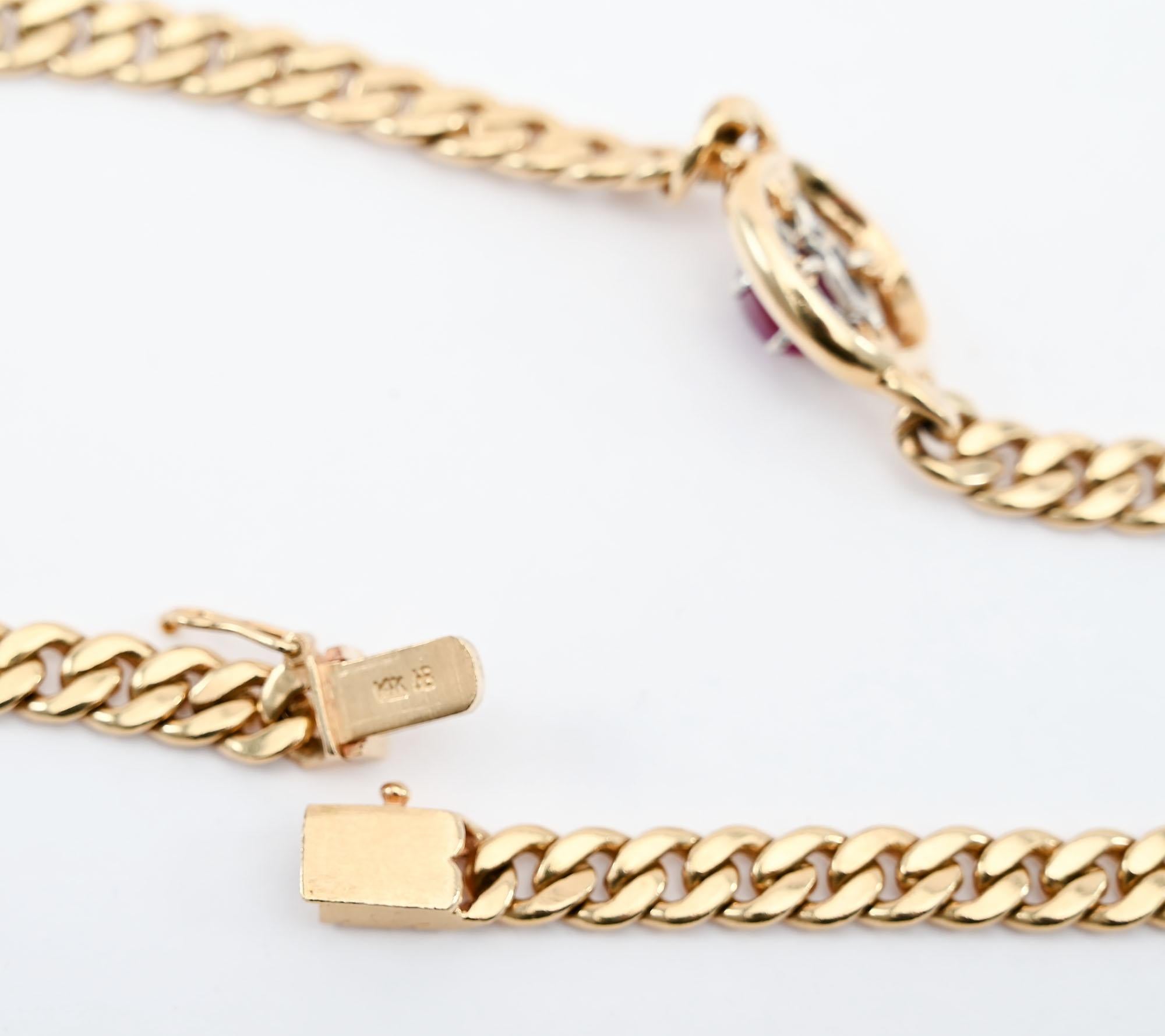 Hammerman Brothers Collar largo de cadena de oro con rubíes, zafiros y diamantes en Excelente estado para la venta en Darnestown, MD