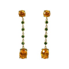 Hammerman Brothers Mandarin Garnet and Tsavorite Dangle Earrings