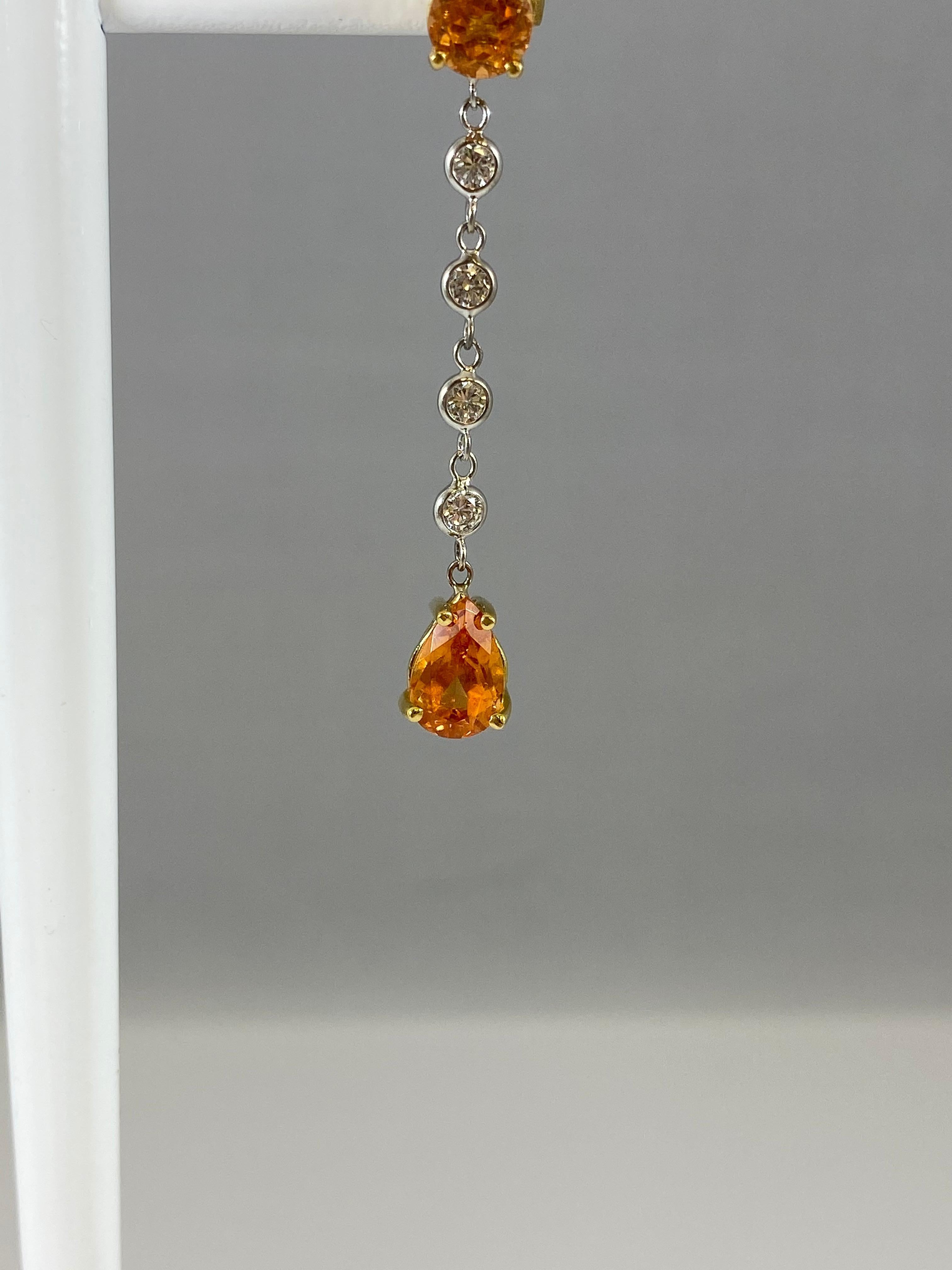 Hammerman Brothers Mandarin Garnet Dangle Earrings In New Condition For Sale In New York, NY