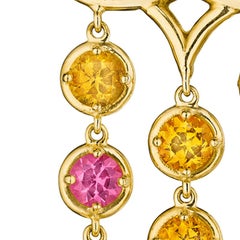 Hammerman Brothers Orange and Pink Garnet Chandelier Earrings