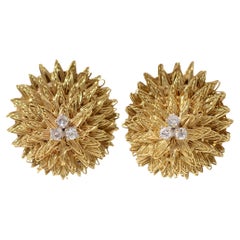 Boucles d'oreilles en or à diamant ovale Hammerman Brothers