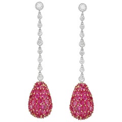 Hammerman Brothers Pink Sapphire Les Boules Chandelier Earrings