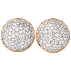 Hammerman Brothers Platinum Diamond Cluster Stud Earrings