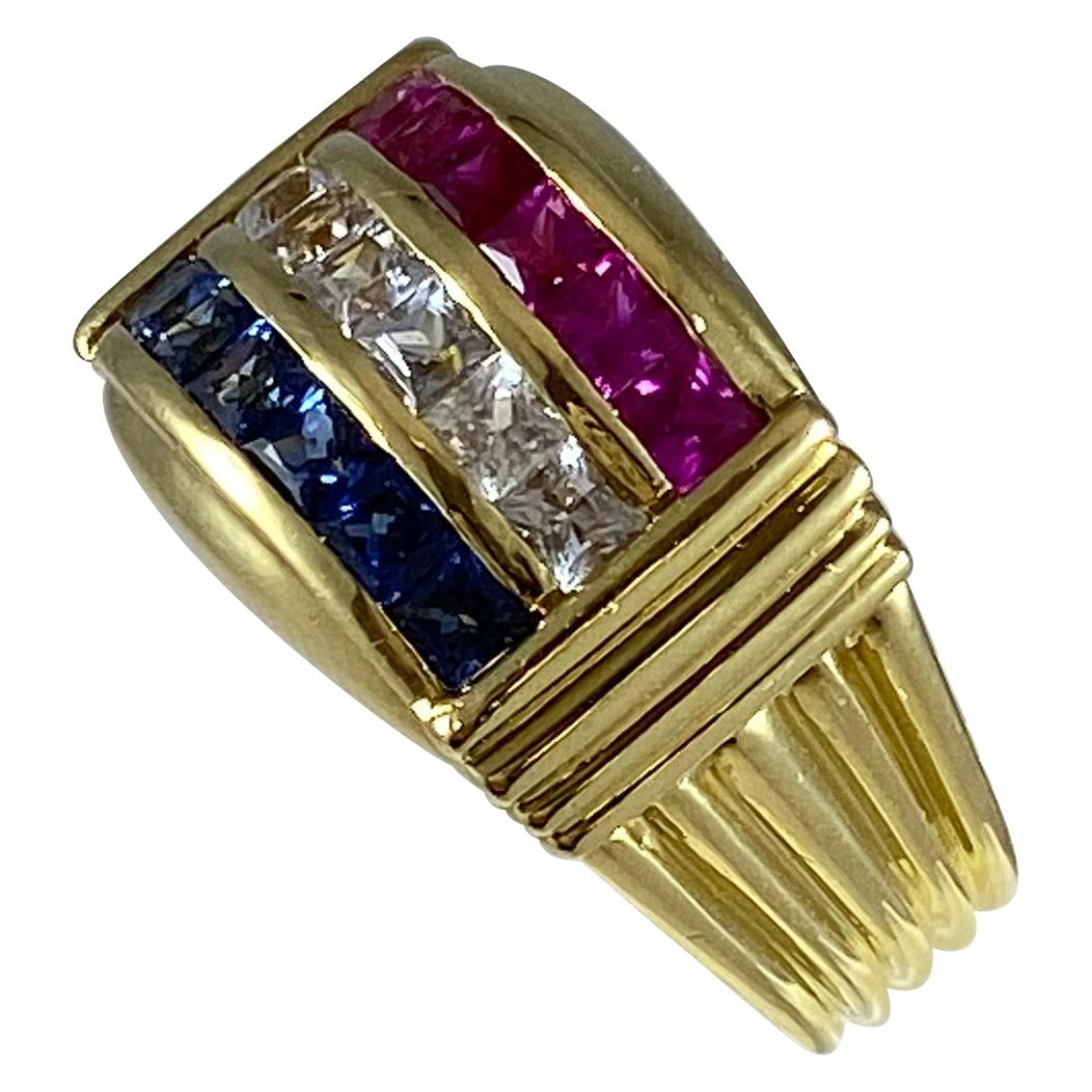 Hammerman Brothers Red, White and Blue Ring For Sale