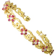 Hammerman & Frères Rubis et Diamants et Bracelet 18 Karat