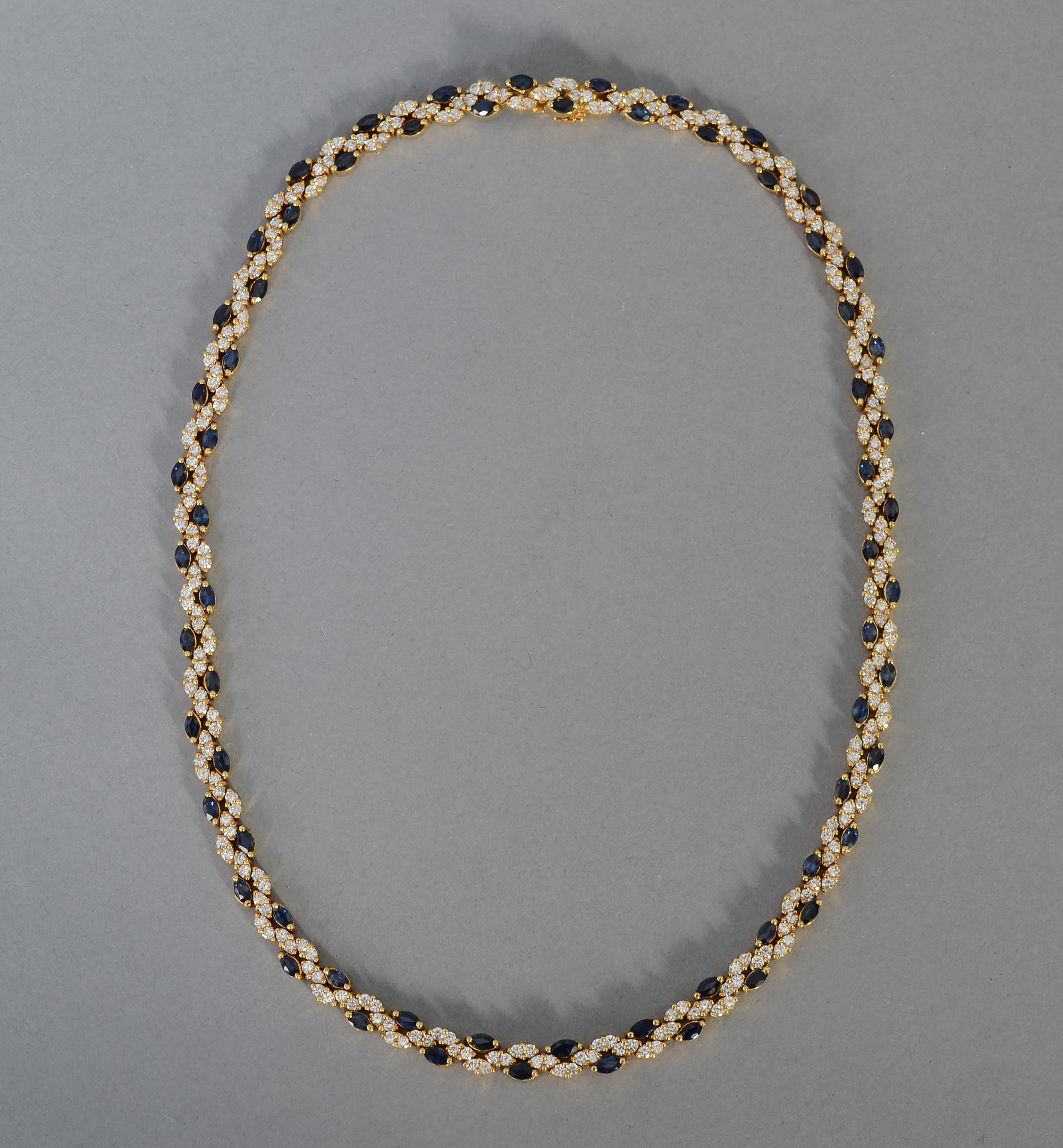 Modern Hammerman Brothers Sapphire and Diamond Choker Necklace For Sale