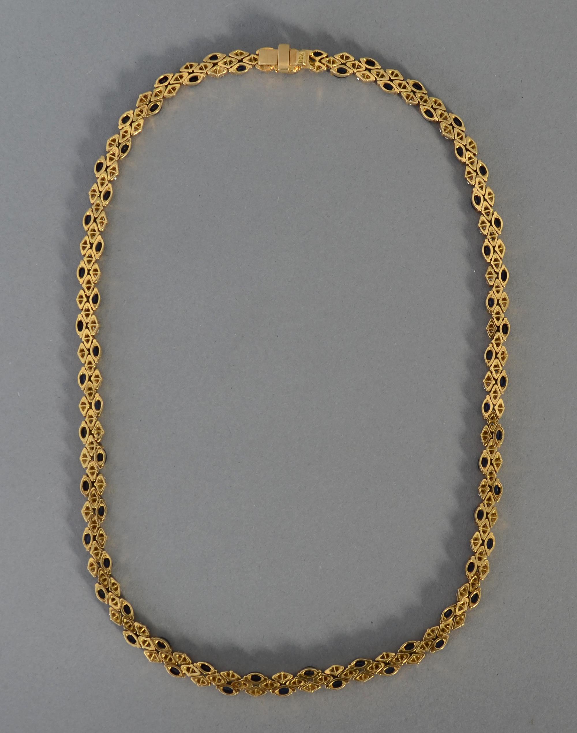 Brilliant Cut Hammerman Brothers Sapphire and Diamond Choker Necklace For Sale