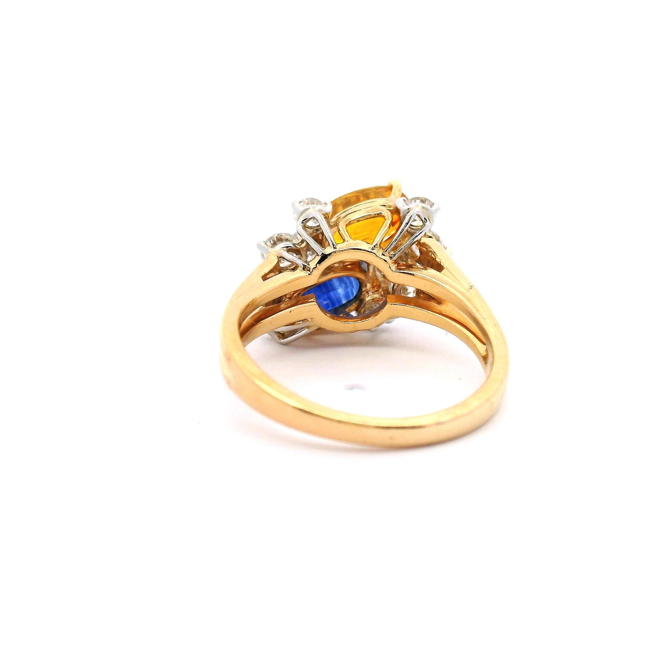 Anello da cocktail con zaffiro e diamante di Hammerman Brothers in vendita 2
