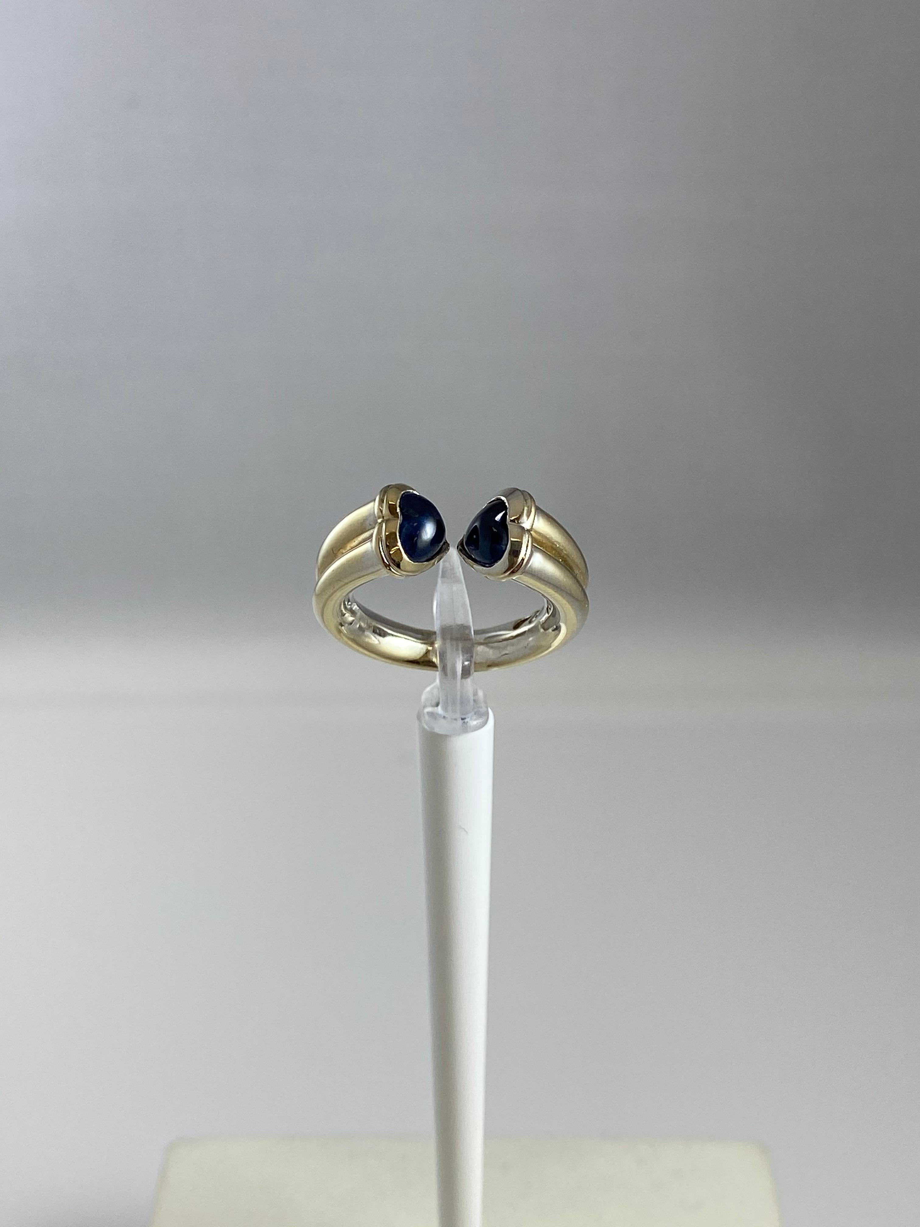 Heart Cut Hammerman Brothers Sapphire Double Heart Ring For Sale