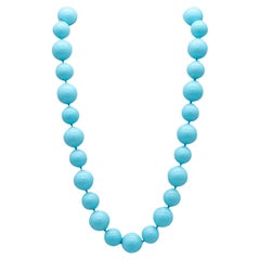 Hammerman Brothers Sleeping Beauty Blue Turquoise Necklace in 18Kt Yellow Gold