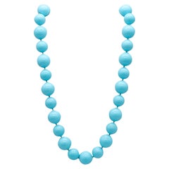 Hammerman Brothers, collier Sleeping Beauty en or jaune 18 carats et turquoise bleue