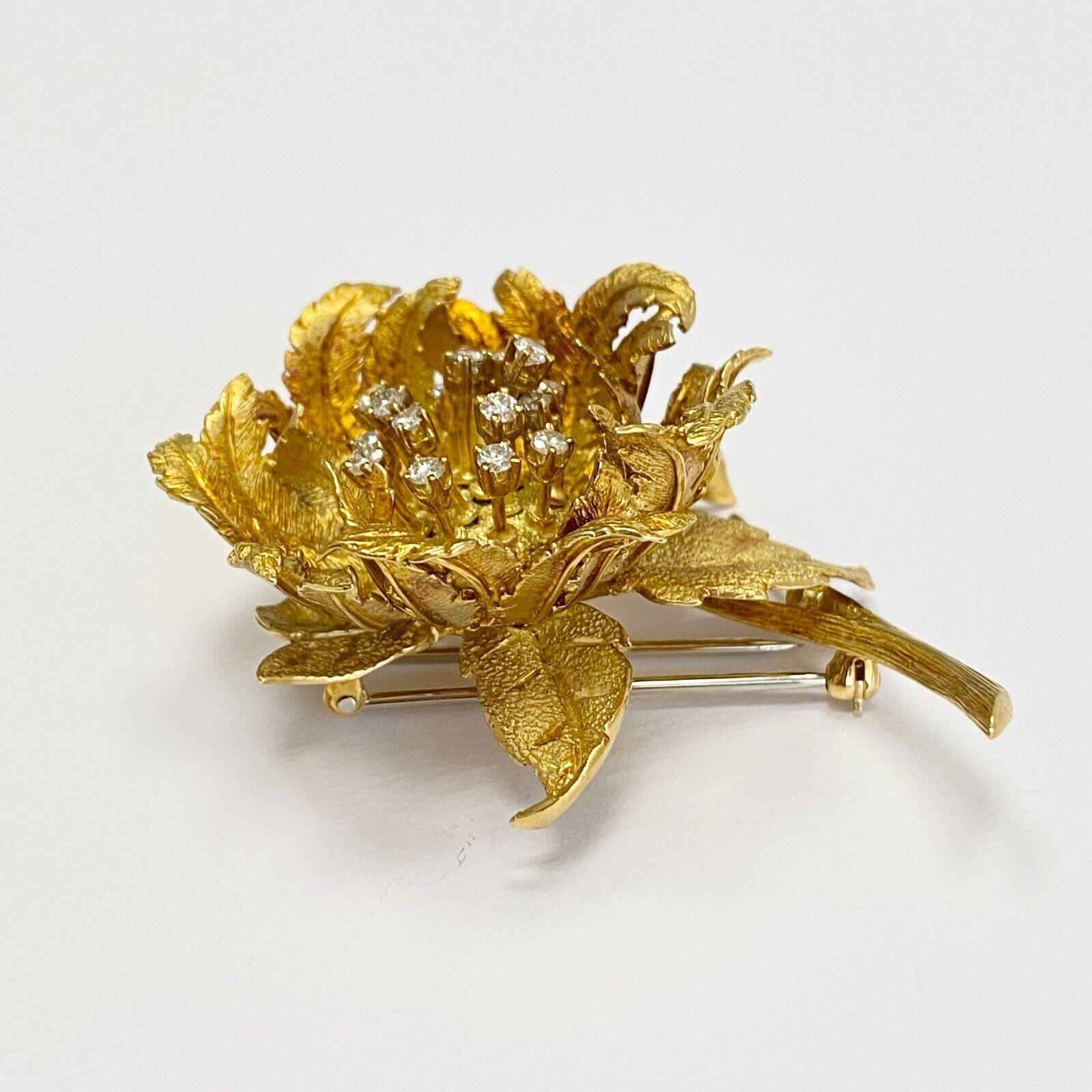 Artisan HAMMERMAN BROTHERS VINTAGE Diamond Flower Brooch