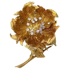 HAMMERMAN BROTHERS VINTAGE Diamond Flower Brooch