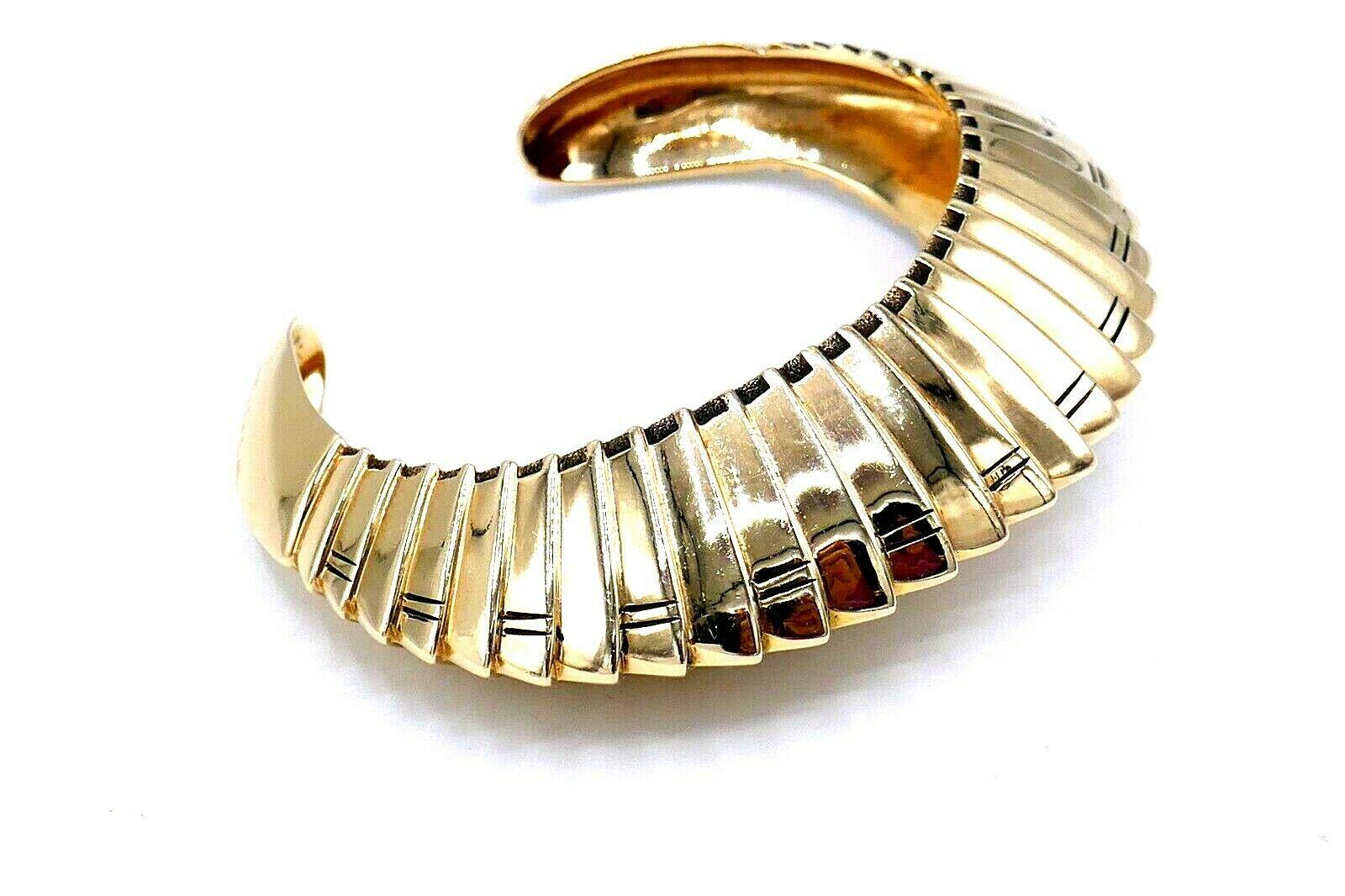 Women's Hammerman Brothers Vintage Yellow Gold Ribbed Cuff Bracelet