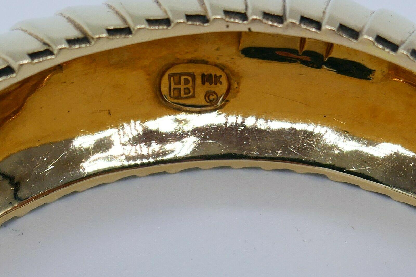 Hammerman Brothers Vintage Gelbgold geripptes Manschettenarmband 2
