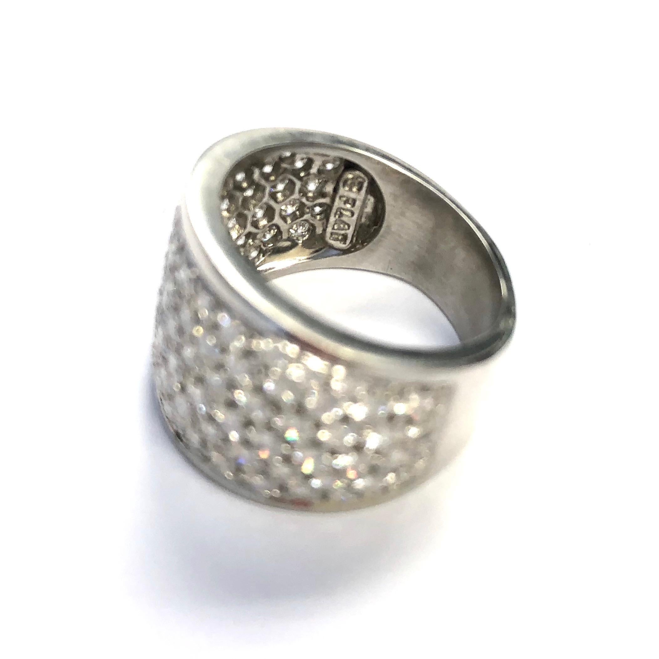 Round Cut Hammerman Brothers Wide Pave Diamond Platinum Band For Sale