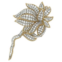HAMMERMAN BROTHERS Yellow Gold and Diamond Flower Brooch