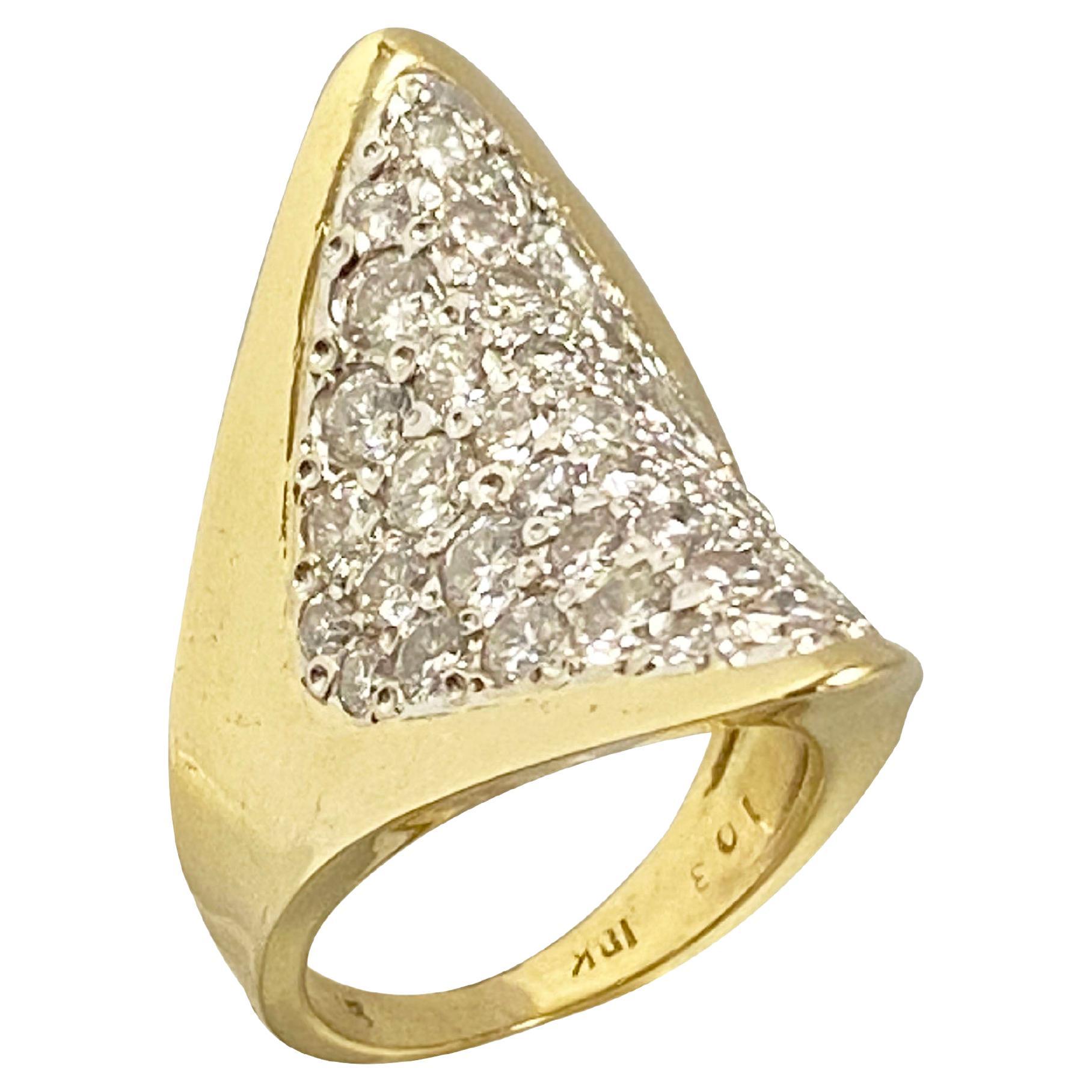 Hammerman Brothers Gelbgold und Diamant Pave Cocktail-Ring, 1970er Jahre