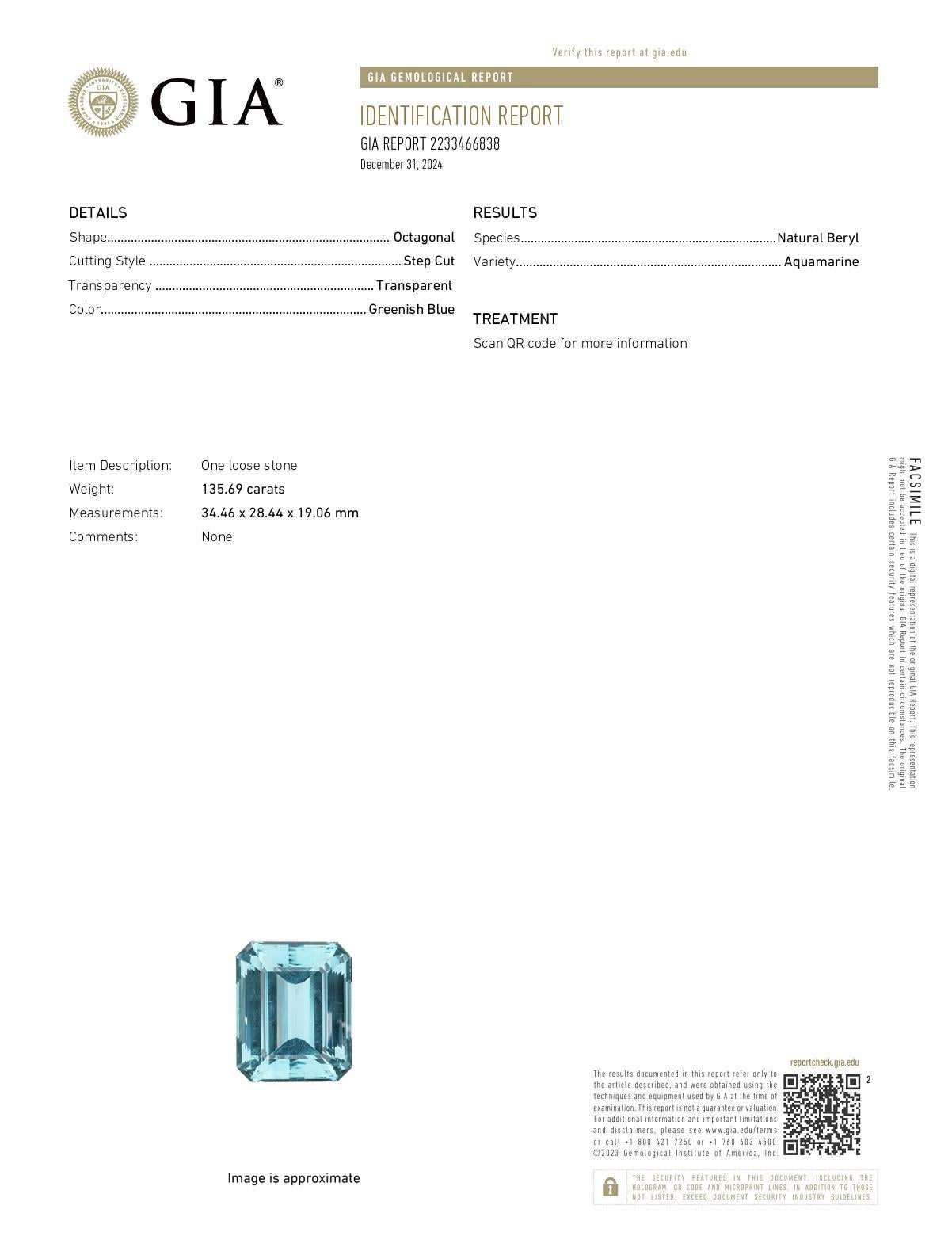 Hammerman GIA 135.69 carat Santa Maria aquamarine diamond 18k gold necklace In Good Condition For Sale In Beverly Hills, CA