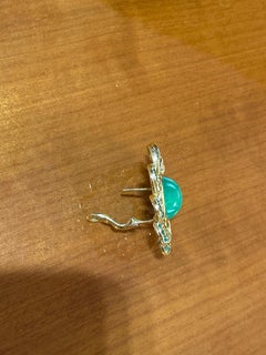 Cabochon Emerald Flower Earrings