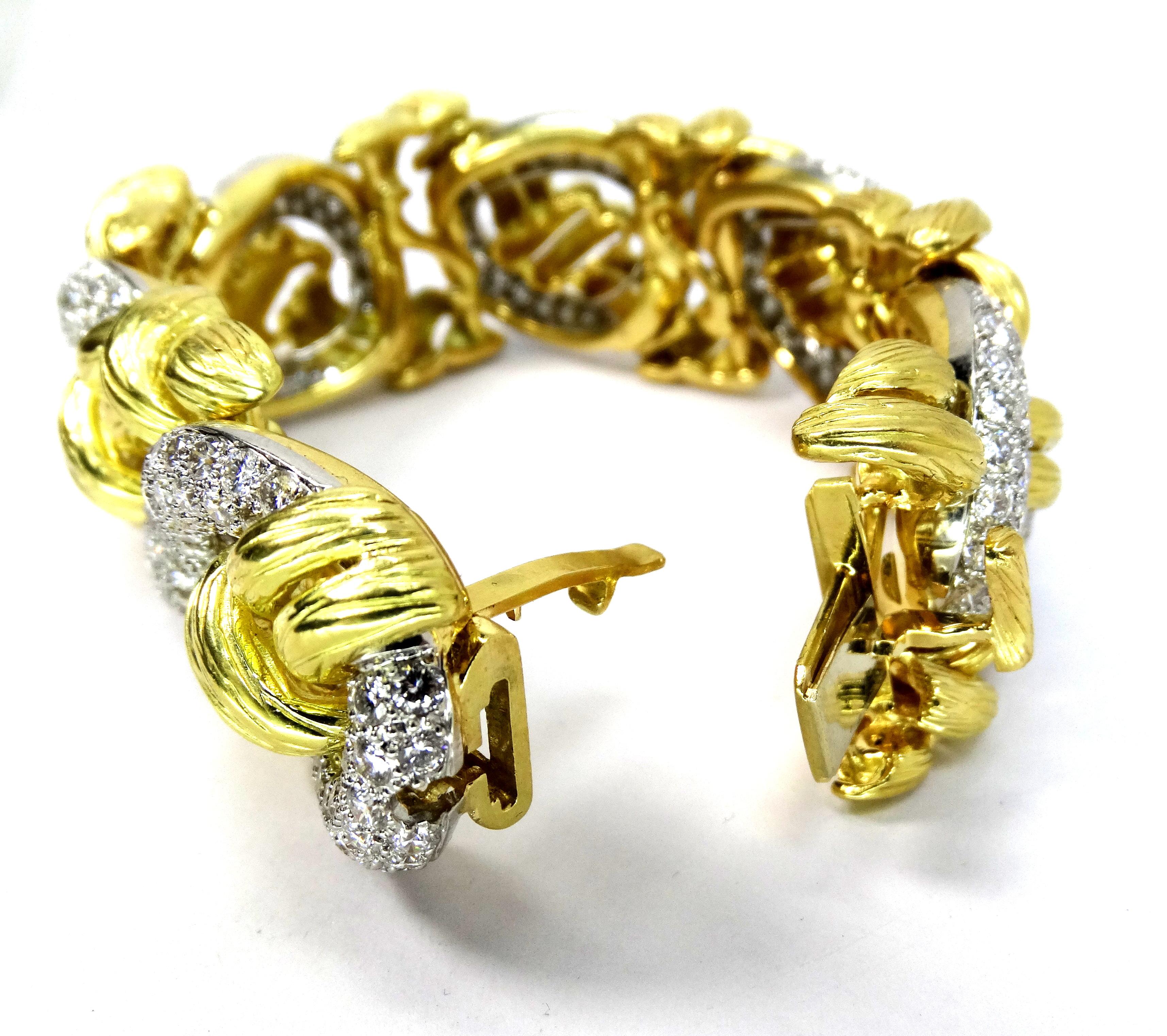 Hammerman Jewels Gold/Platinum Bracelet with Diamonds For Sale 6