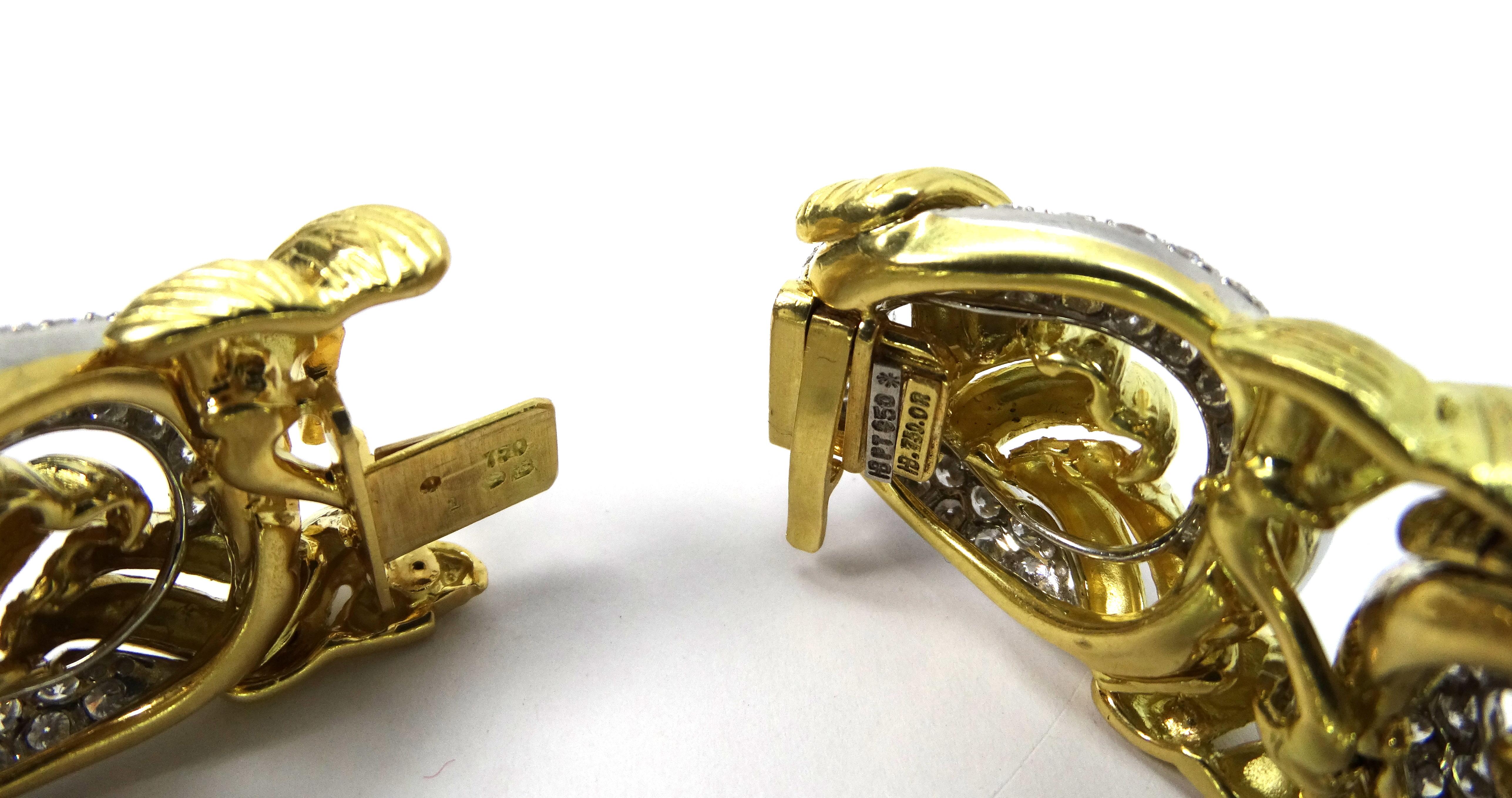 Women's Hammerman Jewels Gold/Platinum Bracelet with Diamonds For Sale
