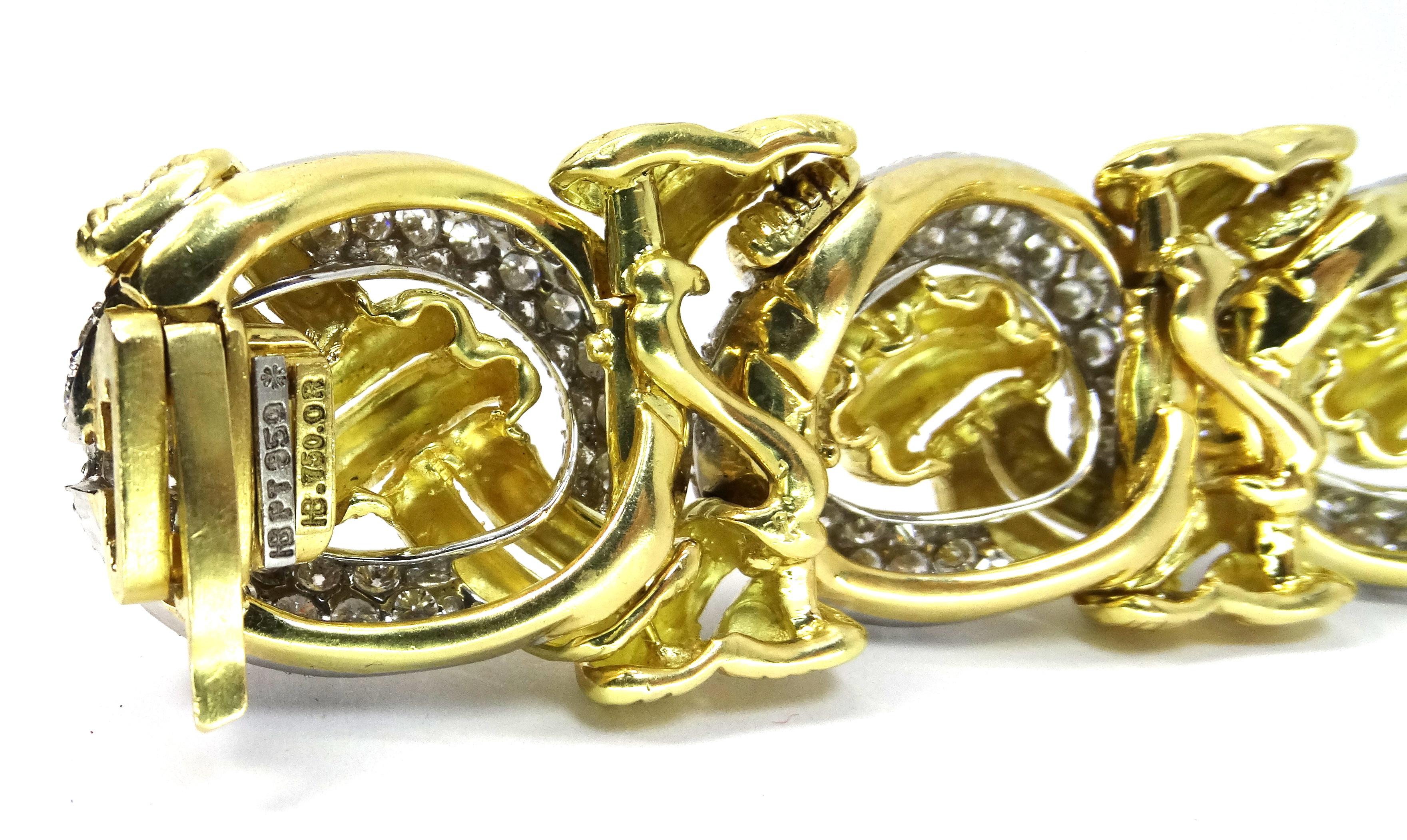 Hammerman Jewels Gold/Platinum Bracelet with Diamonds For Sale 2