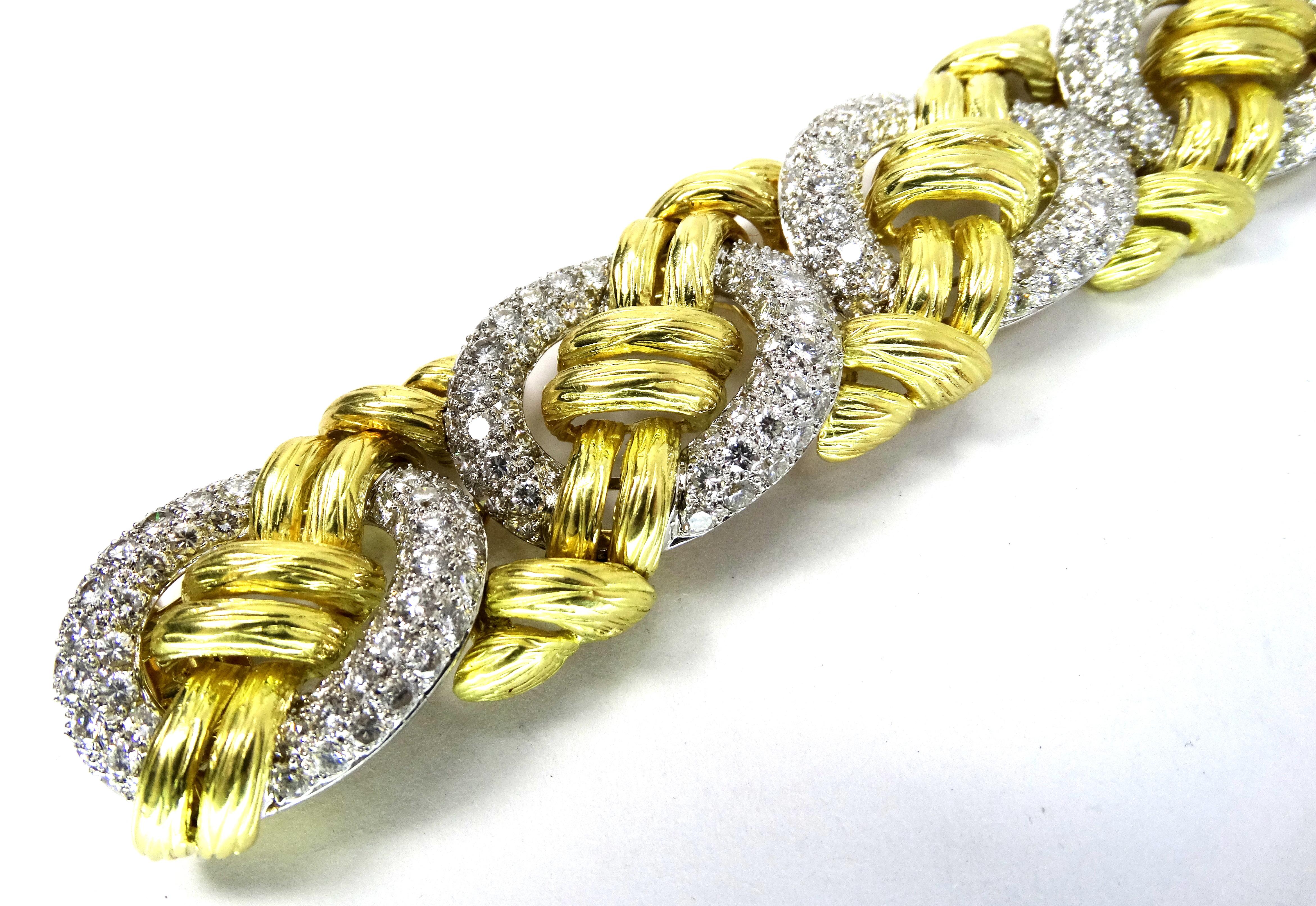 Hammerman Jewels Gold/Platinum Bracelet with Diamonds For Sale 3
