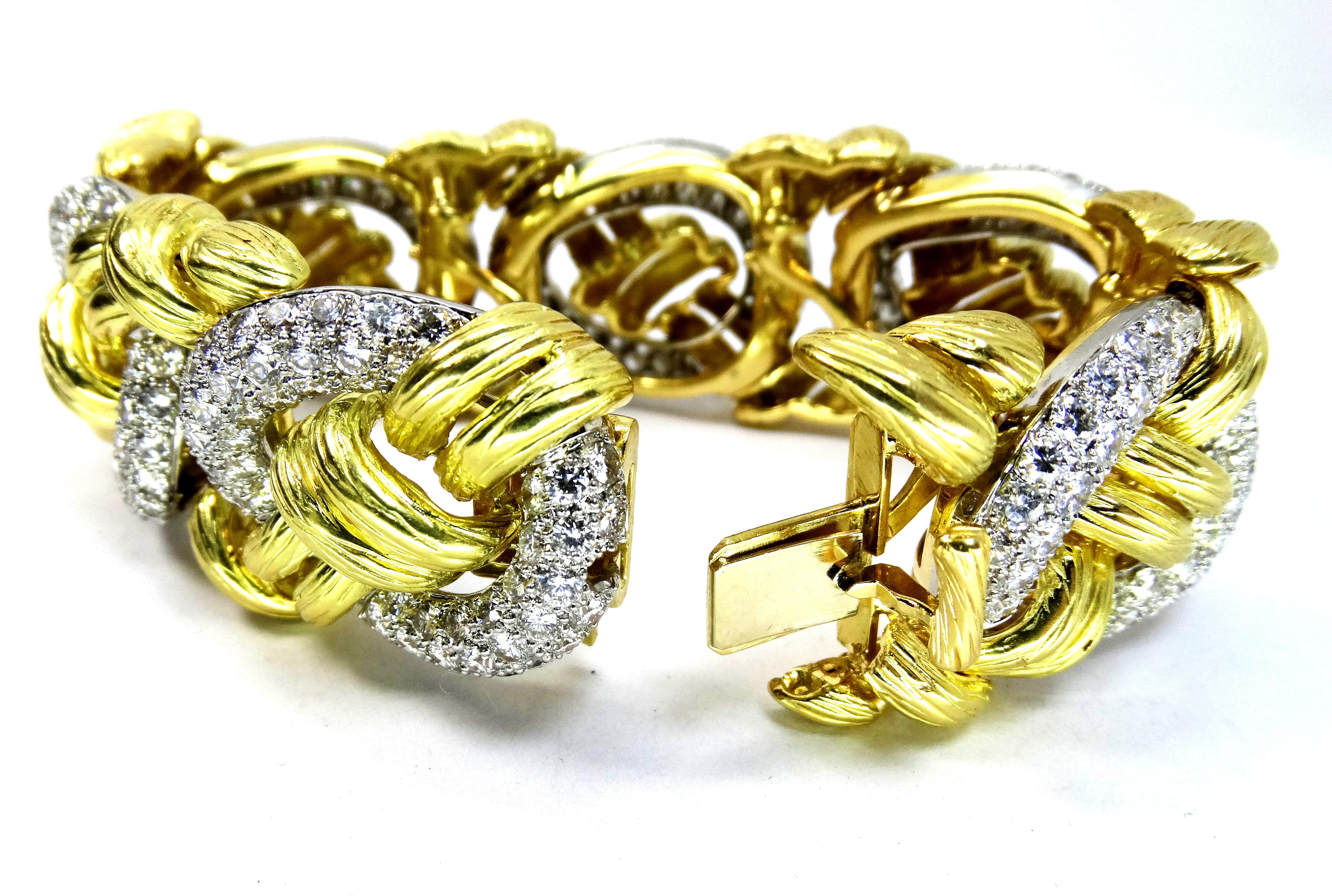 Hammerman Jewels Gold/Platinum Bracelet with Diamonds For Sale 5